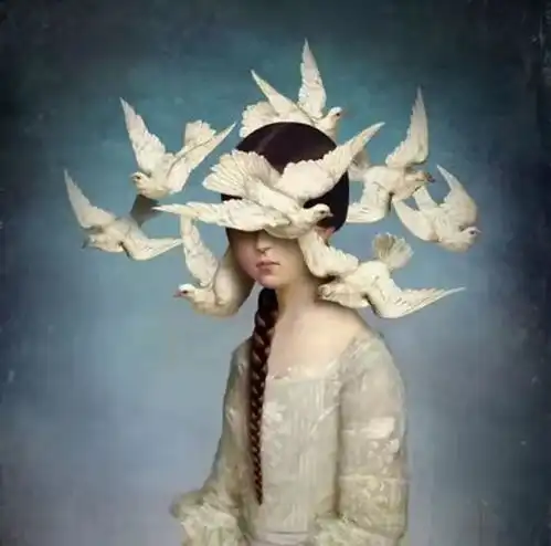 高清油画女意境头像具象