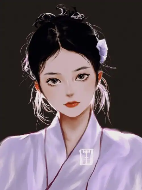 画师甲子园夫人,冷艳的古风美女手绘插画,真美