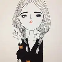 手绘黑白简笔画微信头像微信头像图片大全