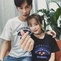 创意学生男女t恤原宿女生刺绣半袖原宿学院风短袖打底衫情侣班服