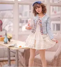 9050韩版2012春夏新款女装圆领长袖牛仔外套短外套牛仔衣