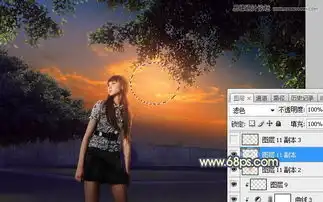 photoshop美化给外景照片添加夕阳效果教程