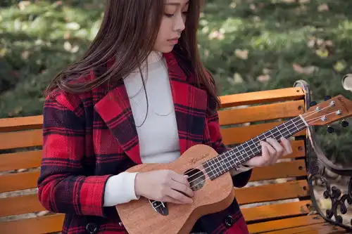 大学秋天落叶吉他女孩