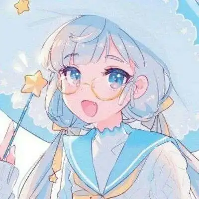 卡通头像女背影蓝色系