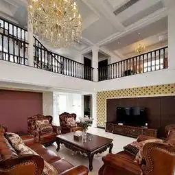 别墅客厅吊灯吊灯美式效果图大全一起装修网图库