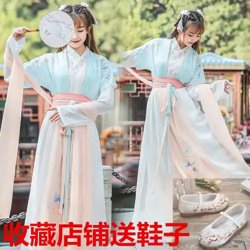 汉元素古装襦裙汉唐学生改良汉服女古风裙半臂齐腰襦中国风日常装